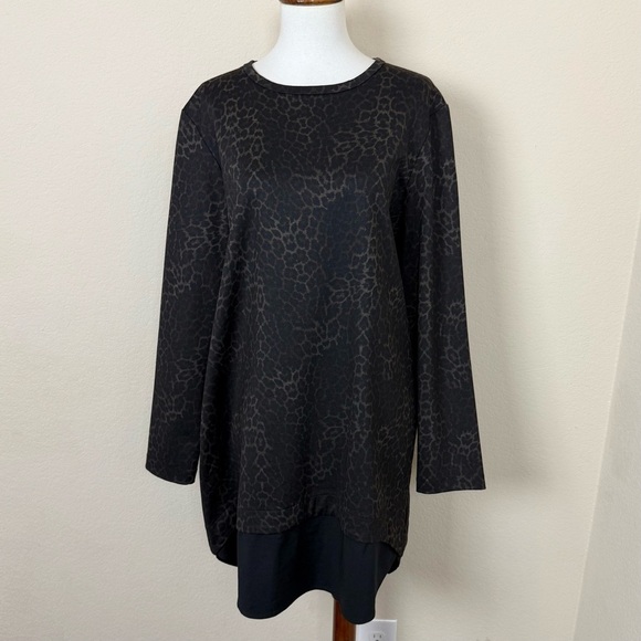 Finley Madison Animal-Print Ponte Dress in Brownblack - Picture 4 of 14